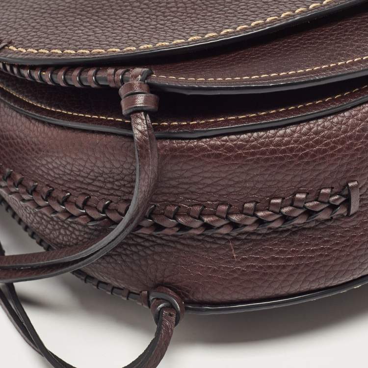 Pre Owned Coach Dark Brown Leather Whiplash Saddle Bag