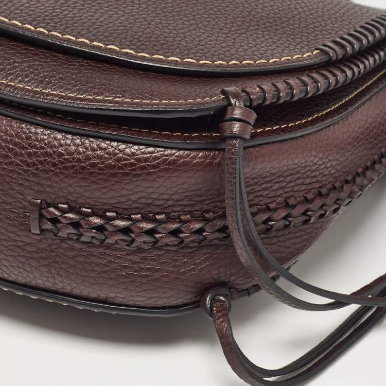 Pre Owned Coach Dark Brown Leather Whiplash Saddle Bag