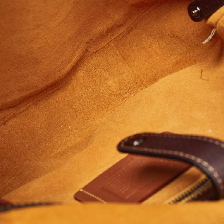 Pre Owned Coach Dark Brown Leather Whiplash Saddle Bag