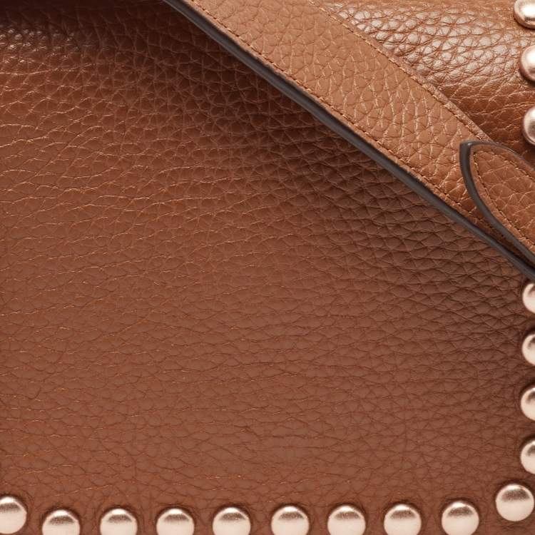 Pre Owned Coach Brown Leather Rivets Dakotah Crossbody Bag