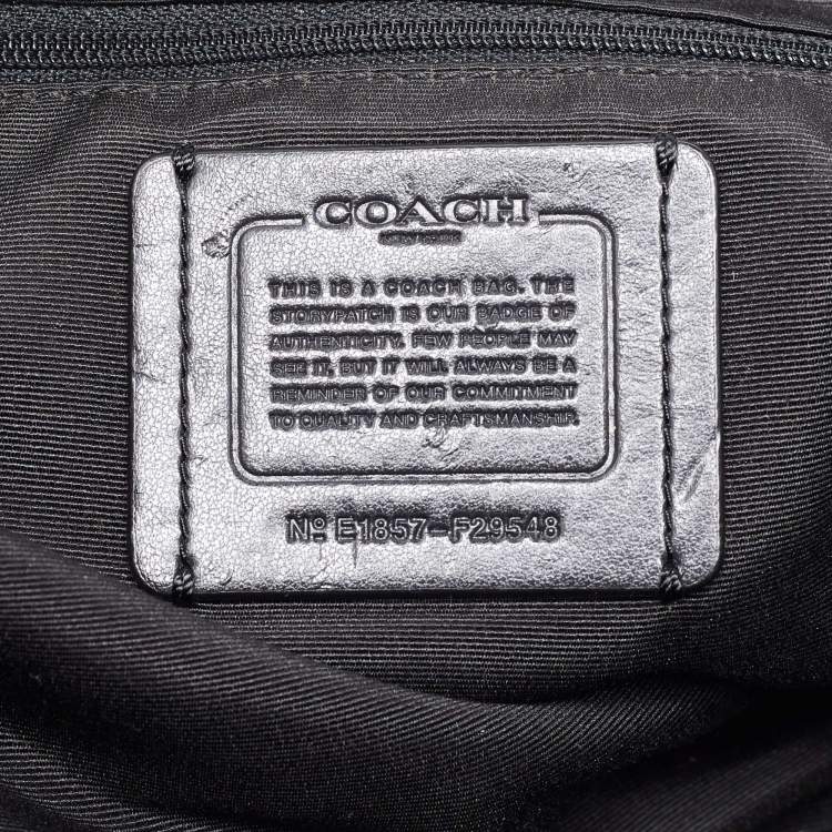 Pre Owned Coach Black Signature Canvas and Leather Lexy Bag
