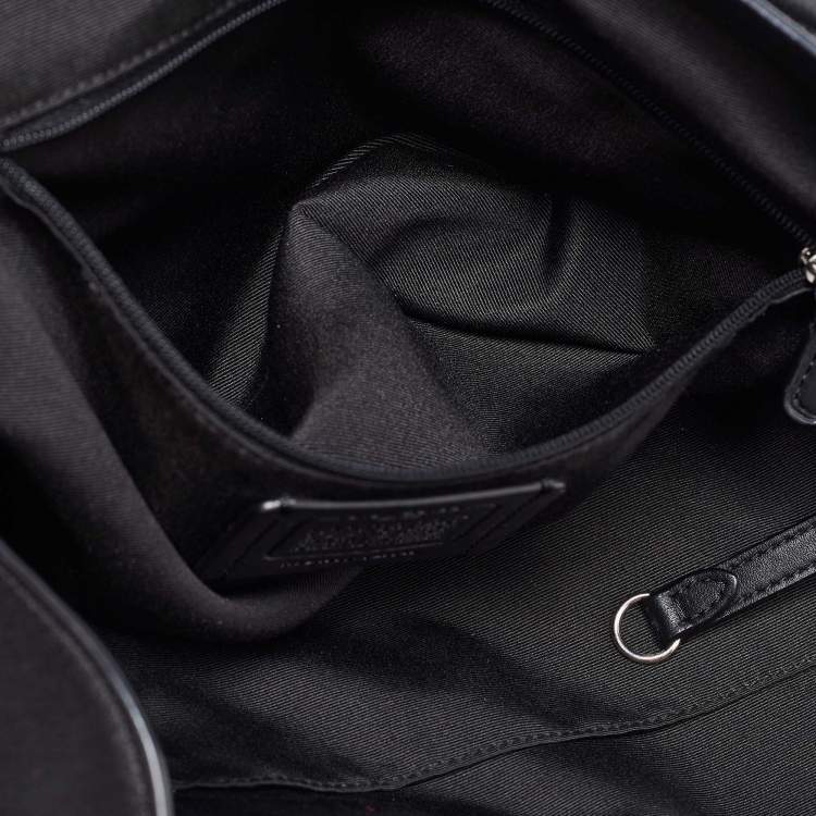 Pre Owned Coach Black Signature Canvas and Leather Lexy Bag