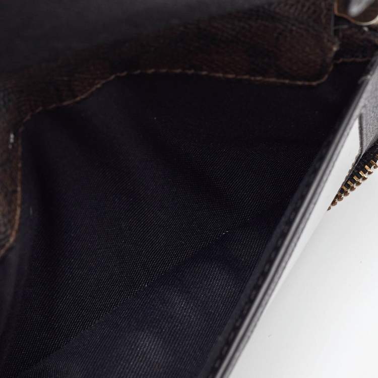 Pre Owned Coach Black Leather Double Zip Around Wallet