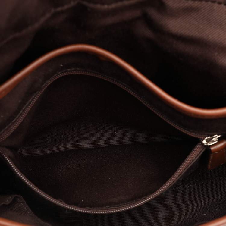 Pre Owned Coach Beige/Brown Signature Canvas Soho Vintage Flap Shoulder Bag