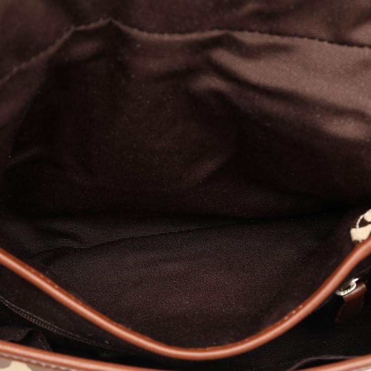 Pre Owned Coach Beige/Brown Signature Canvas Soho Vintage Flap Shoulder Bag
