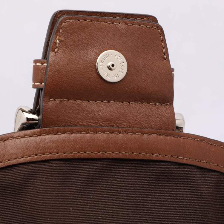 Pre Owned Coach Beige/Brown Signature Canvas Soho Vintage Flap Shoulder Bag