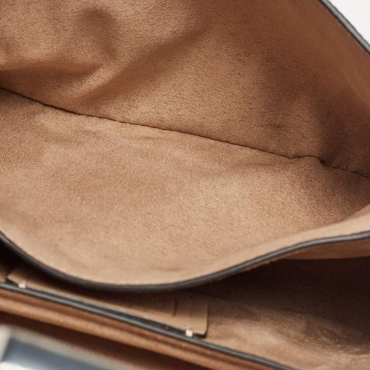 Pre Owned Coach Two Tone Blue Leather Grace Shoulder Bag