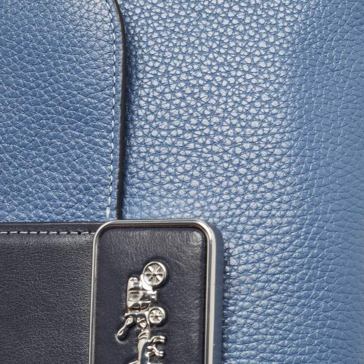 Pre Owned Coach Two Tone Blue Leather Grace Shoulder Bag