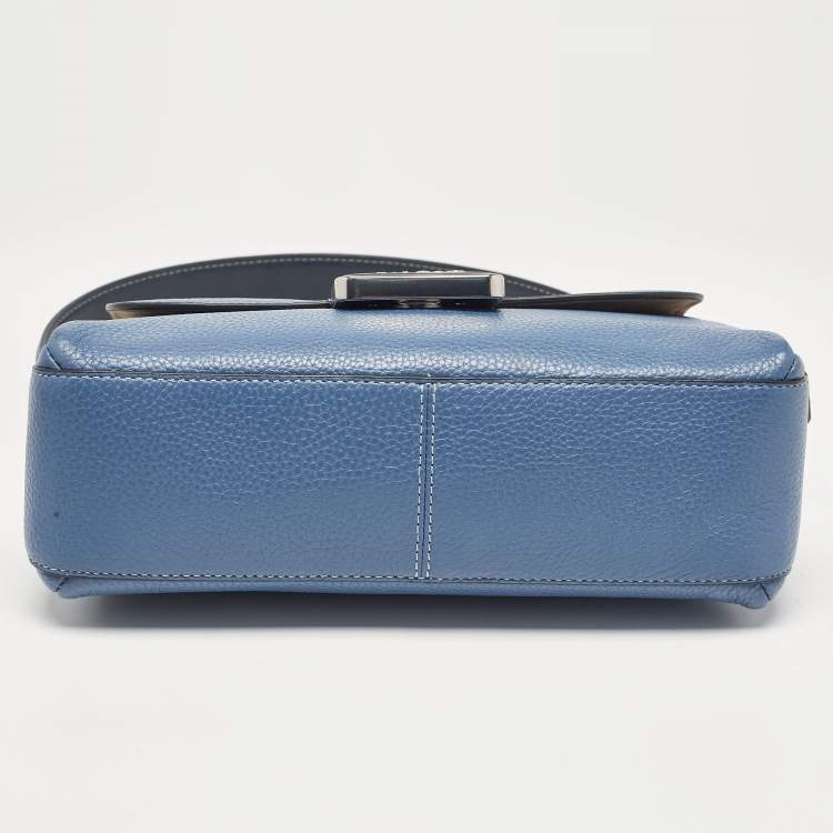 Pre Owned Coach Two Tone Blue Leather Grace Shoulder Bag