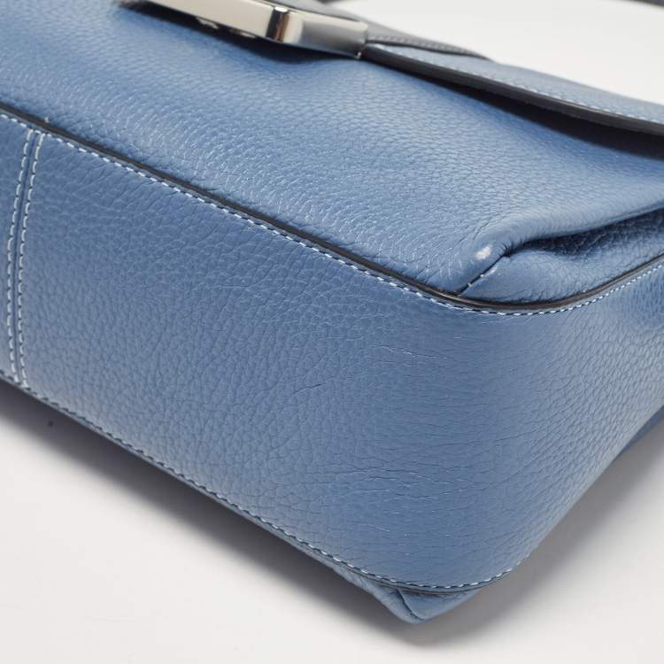 Pre Owned Coach Two Tone Blue Leather Grace Shoulder Bag