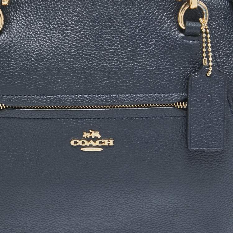 Pre Owned Coach Navy Blue Leather Prairie Satchel