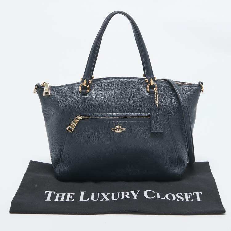 Pre Owned Coach Navy Blue Leather Prairie Satchel