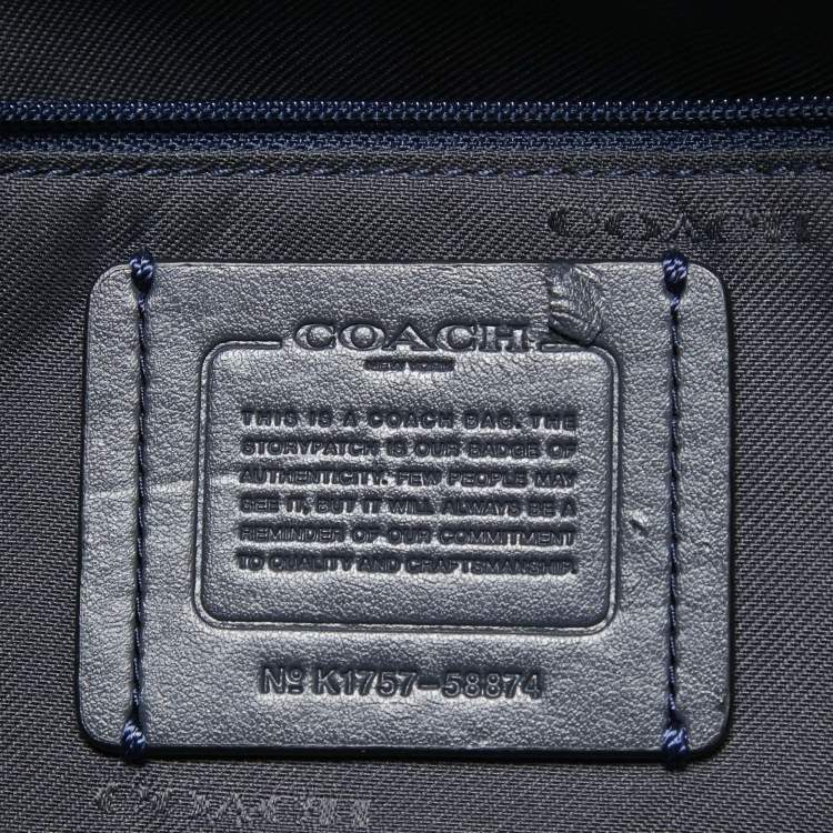 Pre Owned Coach Navy Blue Leather Prairie Satchel
