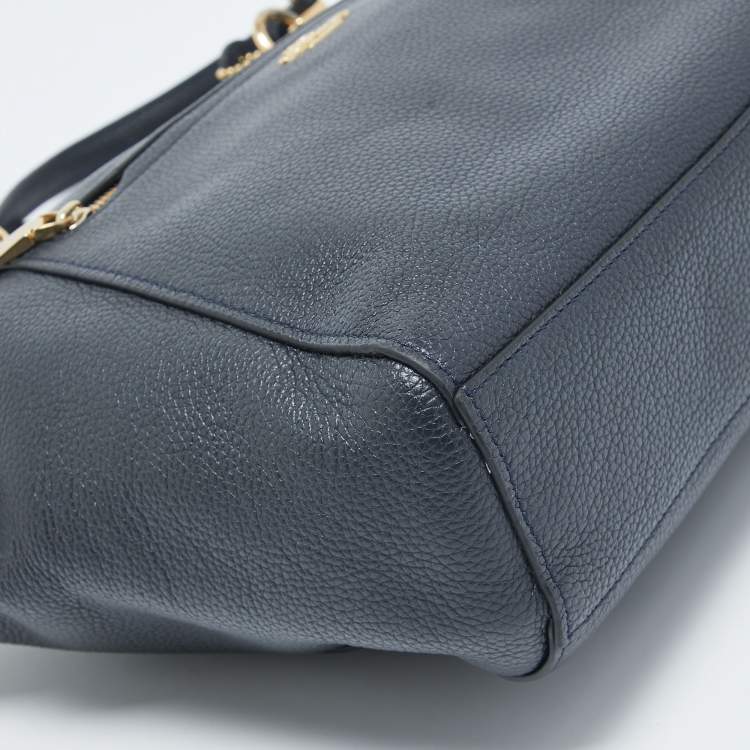 Pre Owned Coach Navy Blue Leather Prairie Satchel