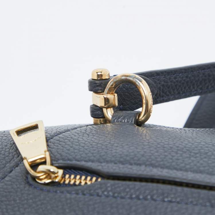 Pre Owned Coach Navy Blue Leather Prairie Satchel