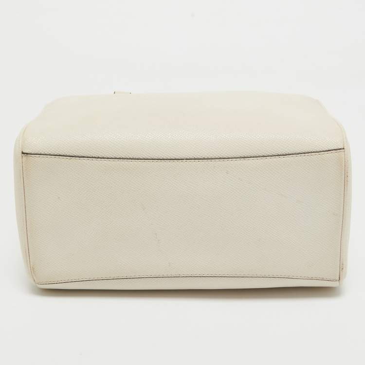 Pre Owned Coach Light Beige Leather Mini Bennett Satchel