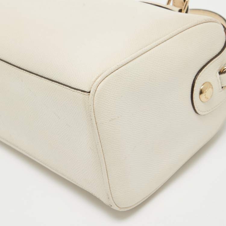 Pre Owned Coach Light Beige Leather Mini Bennett Satchel