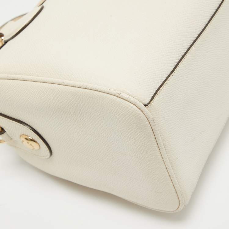 Pre Owned Coach Light Beige Leather Mini Bennett Satchel