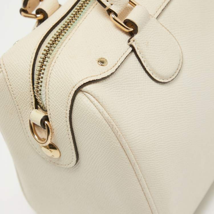 Pre Owned Coach Light Beige Leather Mini Bennett Satchel