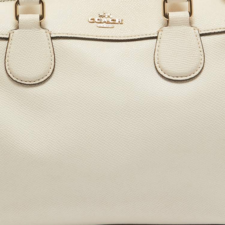 Pre Owned Coach Light Beige Leather Mini Bennett Satchel
