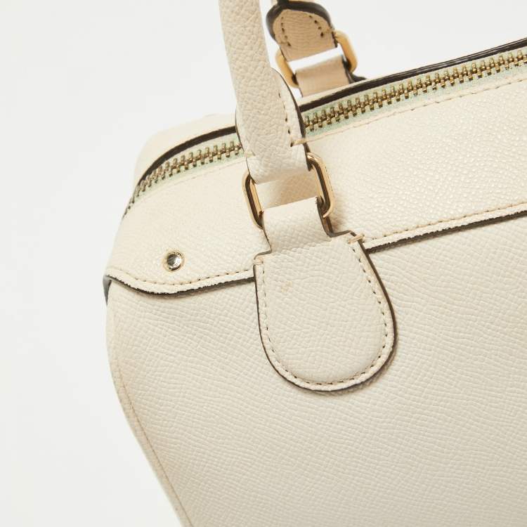 Pre Owned Coach Light Beige Leather Mini Bennett Satchel