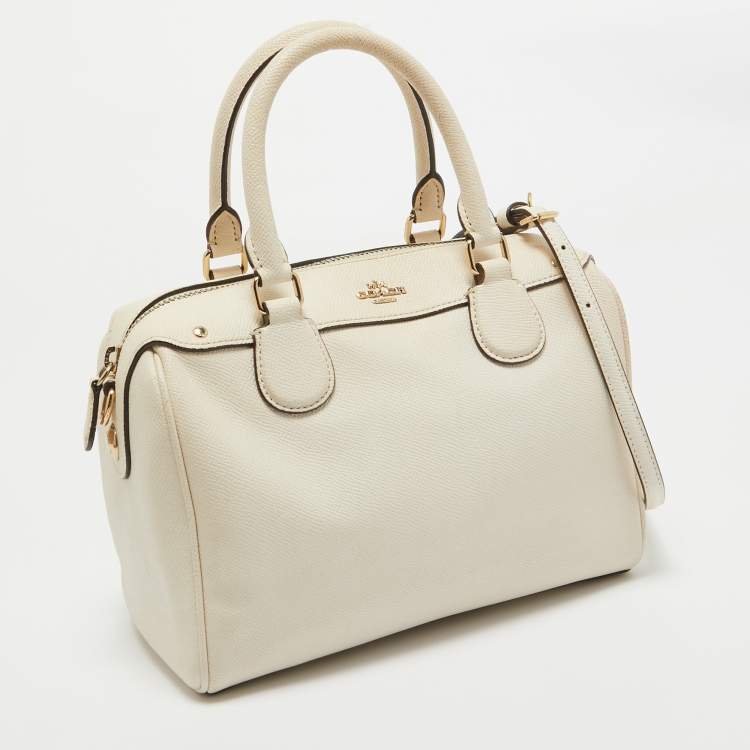 Pre Owned Coach Light Beige Leather Mini Bennett Satchel