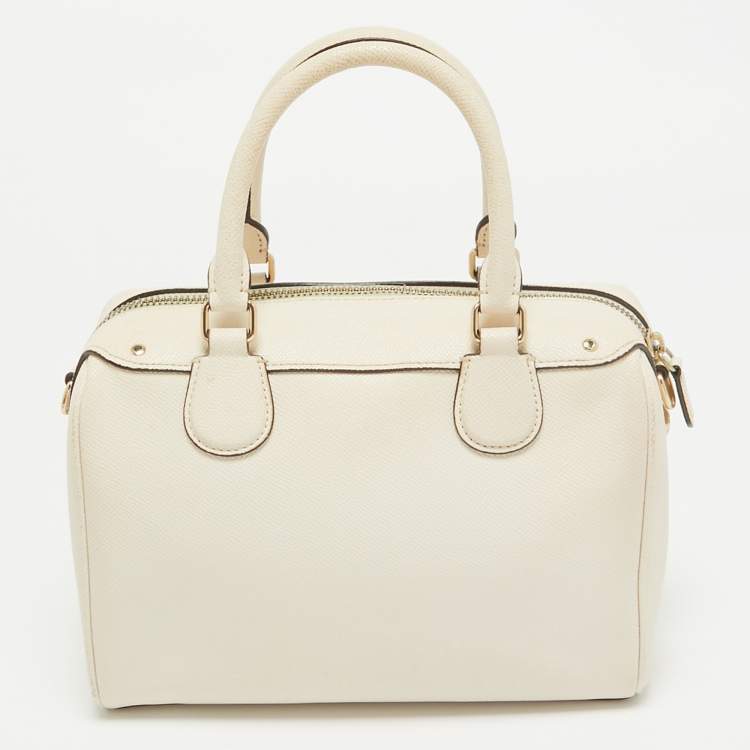 Pre Owned Coach Light Beige Leather Mini Bennett Satchel