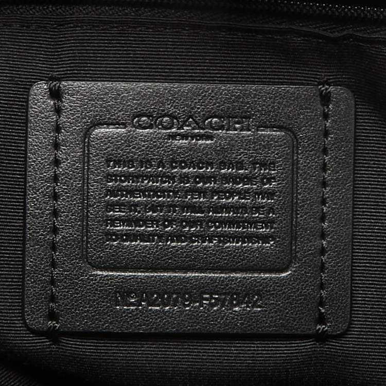 Pre Owned Coach Black/Grey Signature Coated Canvas Drawstring Carryall Bag
