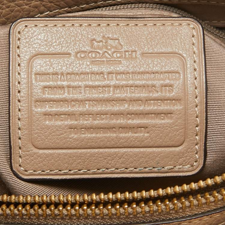 Pre Owned Coach Beige Leather and Suede Minetta Satchel