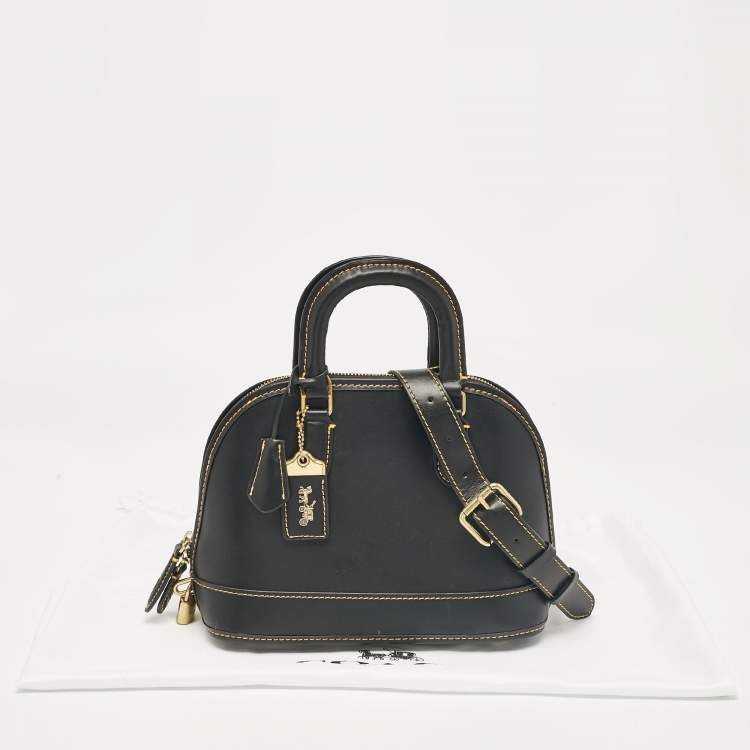 Pre Owned Coach Black Leather Revel Satchel