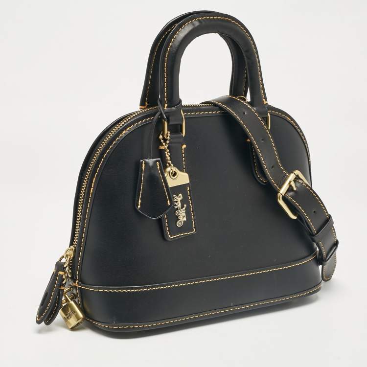 Pre Owned Coach Black Leather Revel Satchel