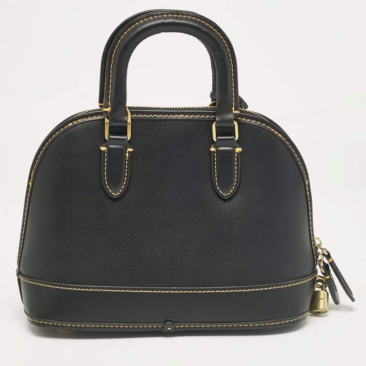 Pre Owned Coach Black Leather Revel Satchel