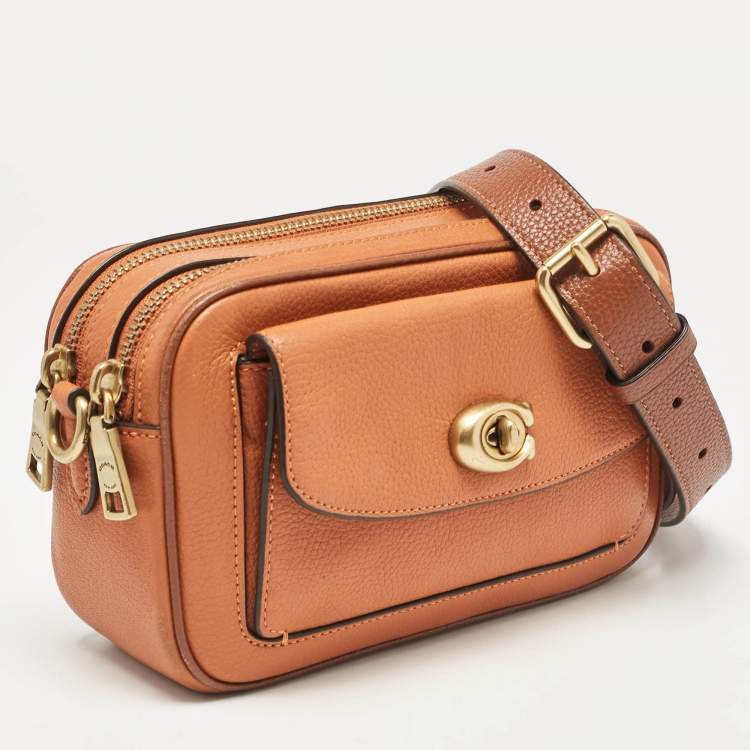 Pre Owned Coach Brick Brown Leather Willow Camera Bag