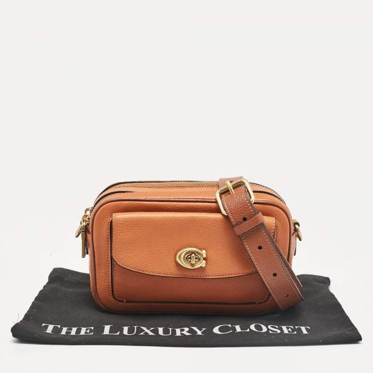 Pre Owned Coach Brick Brown Leather Willow Camera Bag