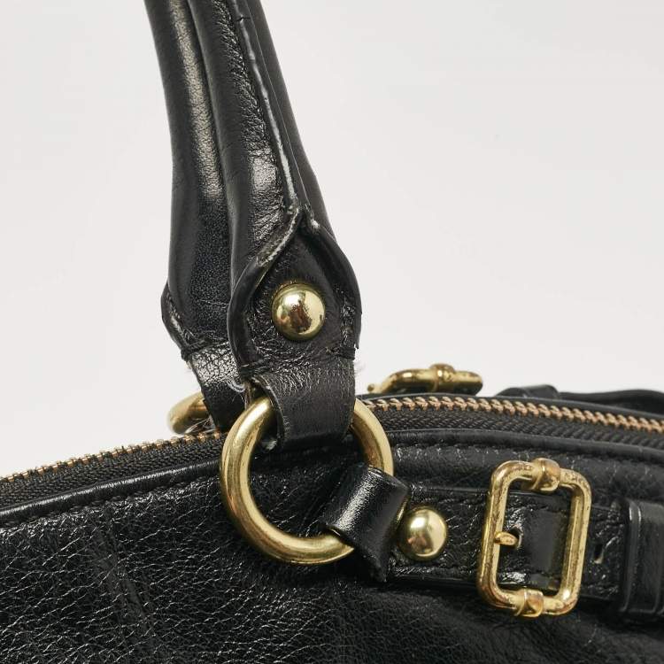 Pre Owned Coach Black Leather Sophia Madison Tote