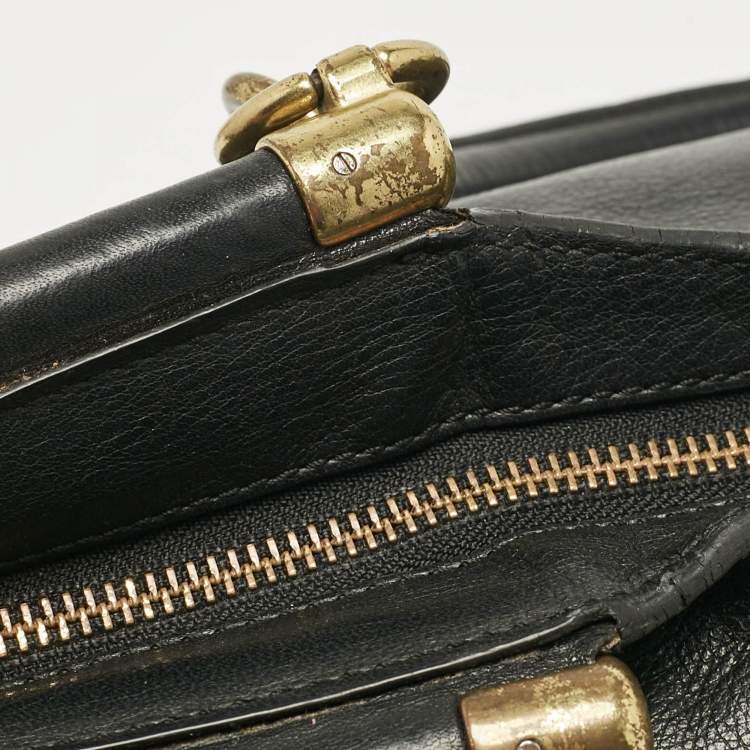 Pre Owned Coach Black Leather Madison Pinnacle Carrie Satchel