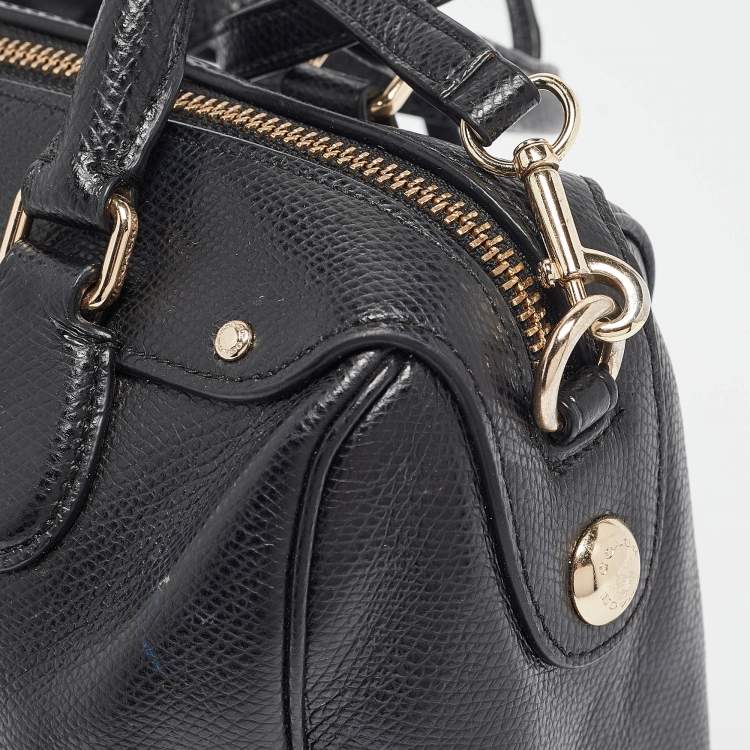 Pre Owned Coach Black Leather Mini Bennett Satchel