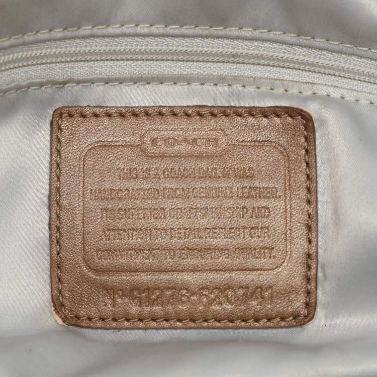 Pre Owned Coach Brown Embossed Leather South Tote