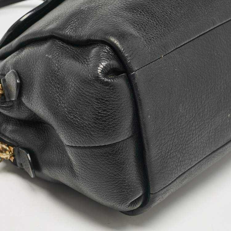 Pre Owned Coach Black Leather Madison Georgie Satchel