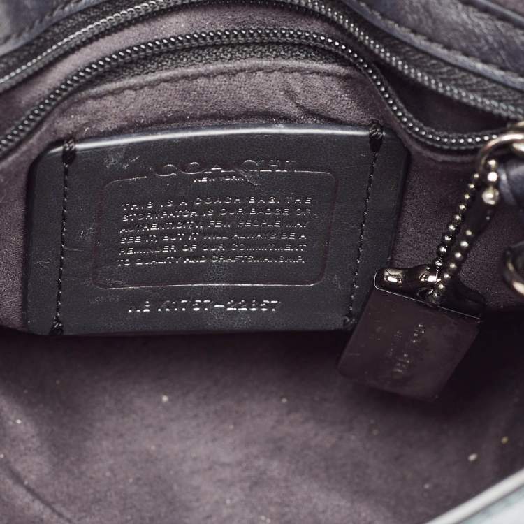 مملوكة مسبقًا Coach Metallic Green Leather Bowery Crossbody Bag