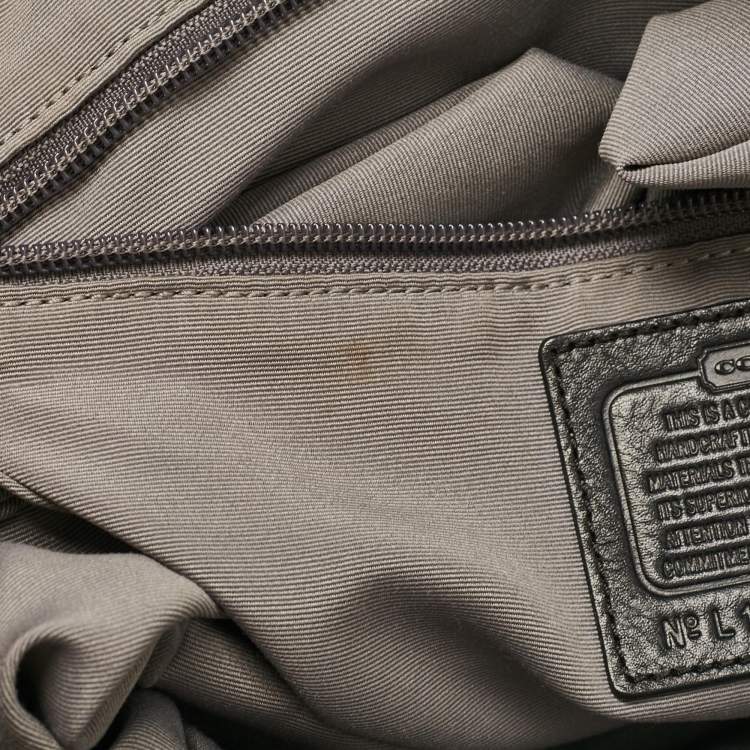 Pre Owned Coach Black Signature Canvas and Leather Legacy Haley Satchel