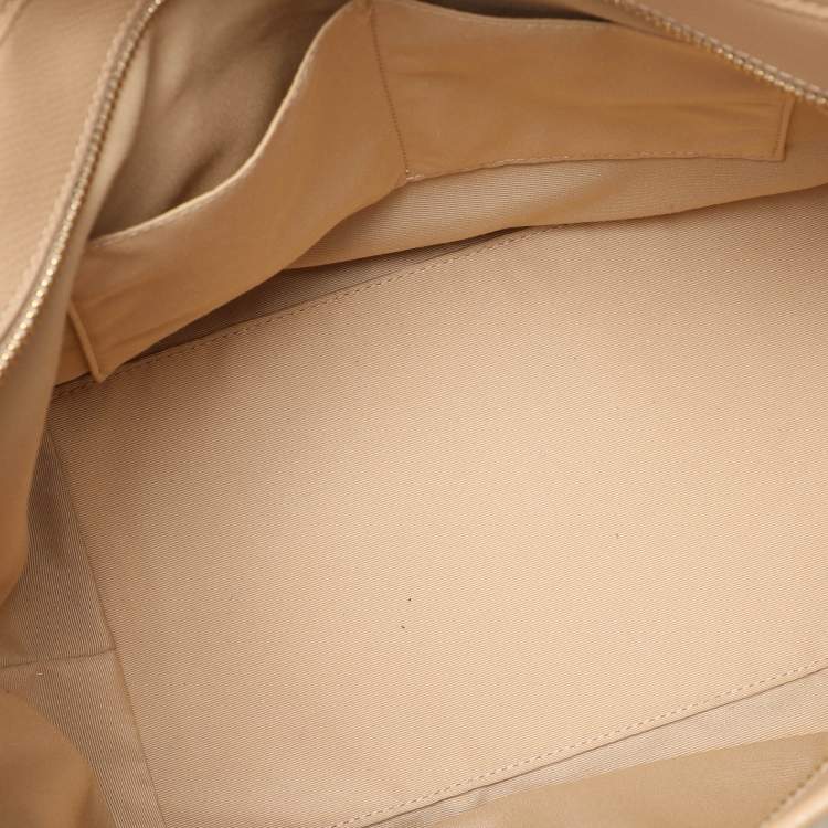 Pre Owned Coach Beige Leather Street Top Zip Tote