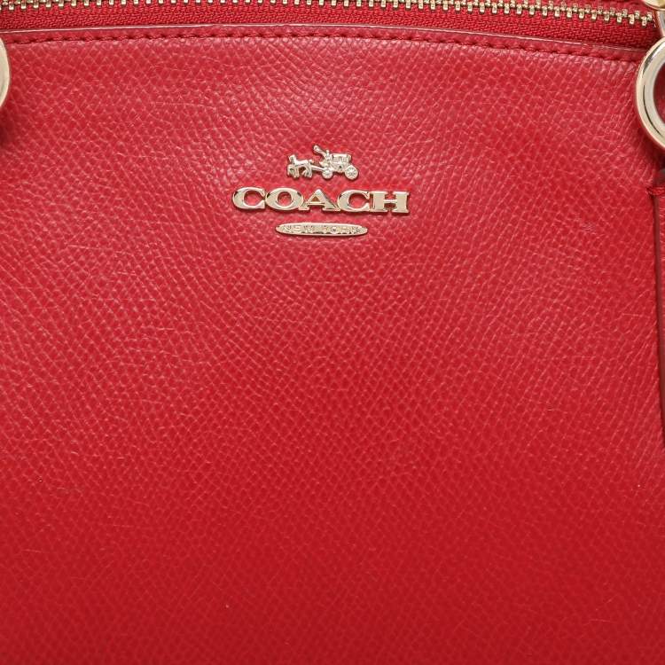 Pre Owned Coach Red Leather Christie Top Zip Satchel