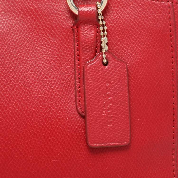 Pre Owned Coach Red Leather Christie Top Zip Satchel