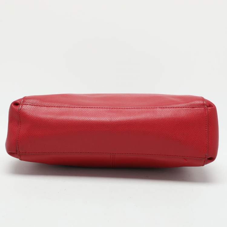Pre Owned Coach Red Leather Christie Top Zip Satchel