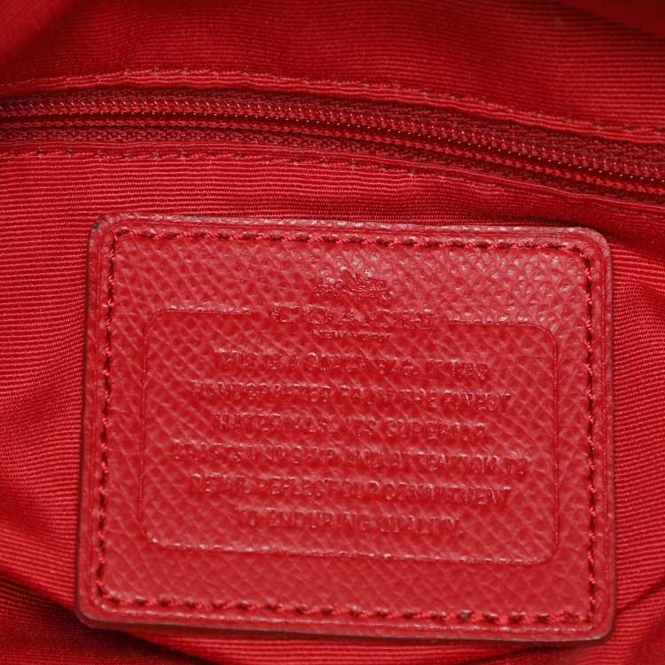 Pre Owned Coach Red Leather Christie Top Zip Satchel
