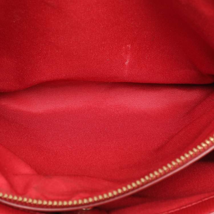 Pre Owned Coach Red Leather Christie Top Zip Satchel
