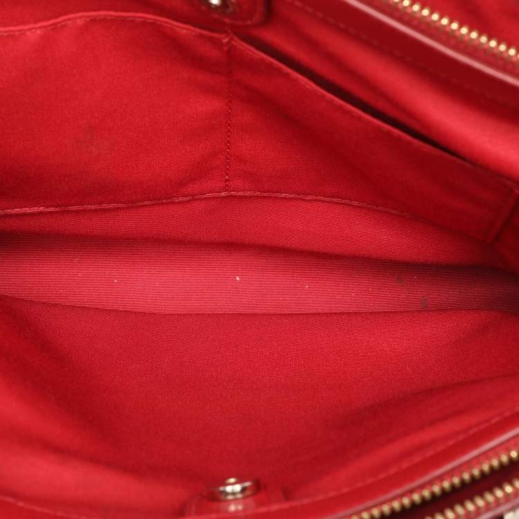 Pre Owned Coach Red Leather Christie Top Zip Satchel
