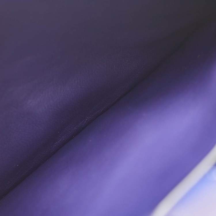 Pre Owned Coach Purple Leather Saddle 23 Crossbody Bag