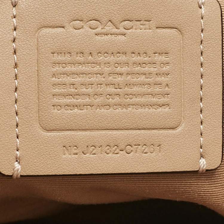 Pre Owned Coach Beige Coated Canvas Leather Satchel